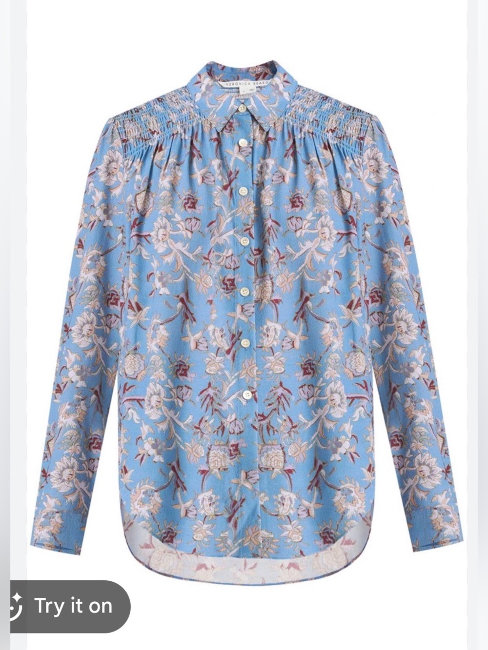 Veronica Beard Dazed Cornflower Floral Print Shirt 0